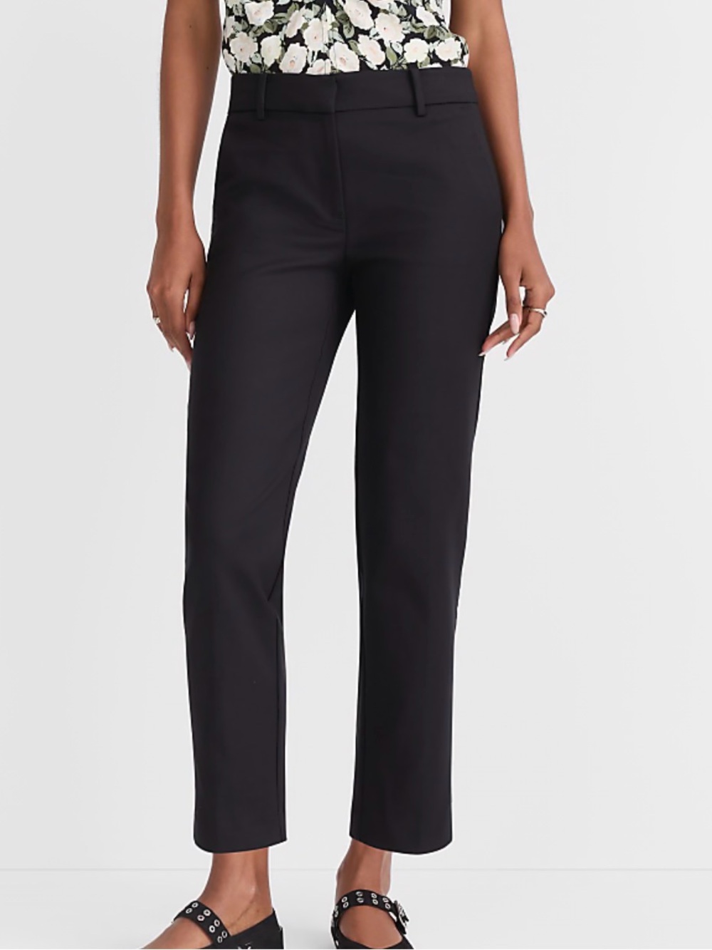 LOFT Black ‘The Riviera Slim’ Cropped Straight-Leg Pants
